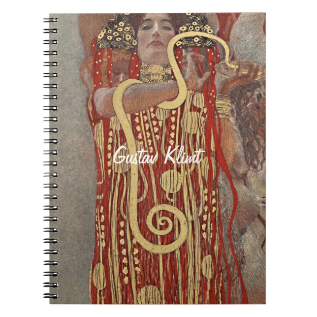 Gold Snake Gustav Klimt's Hygieia famous painting Notebook (Front)