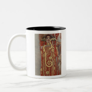 Gold Snake Gustav Klimt's Hygieia famous painting Two-Tone Coffee Mug