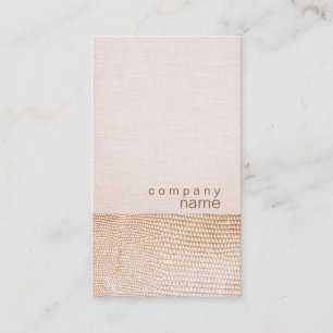 Gold Snake Skin Pattern Pink Linen Look Boutique Business Card