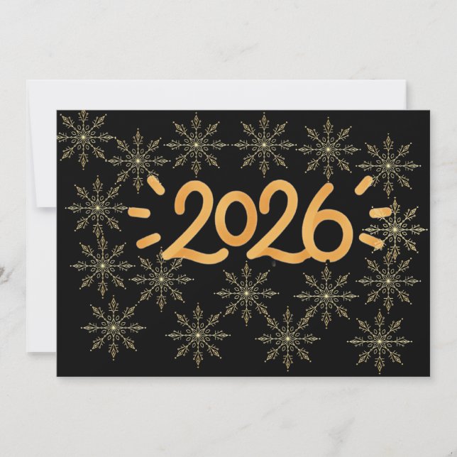 Gold Snowflake 2026 Corporate & Graduation Party I Invitation (Front)