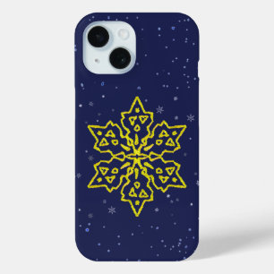 Gold Snowflake iPhone 15 Case