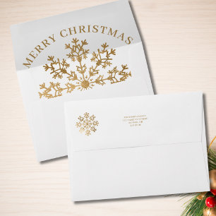 Gold Snowflake Christmas Envelope