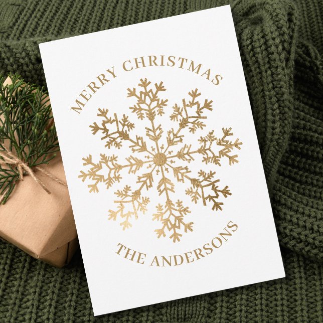 Gold Snowflake Christmas  Holiday Card (Creator Uploaded)