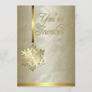 Gold Snowflake Decoration Gold Foil Invitation