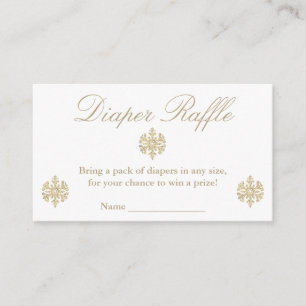 Gold Snowflake Diaper Raffle Enclosure Card