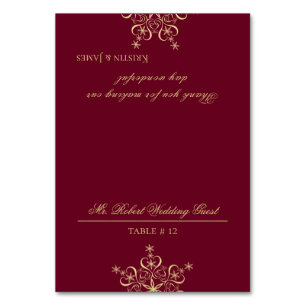 Gold Snowflake DIY Seating Table Number