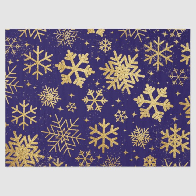 Gold Snowflake Elegance – Tissue Paper (Front)