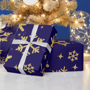 Gold Snowflake Elegance – Wrapping Paper