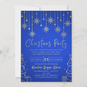 Gold Snowflake Elegant Corporate Christmas Party Invitation