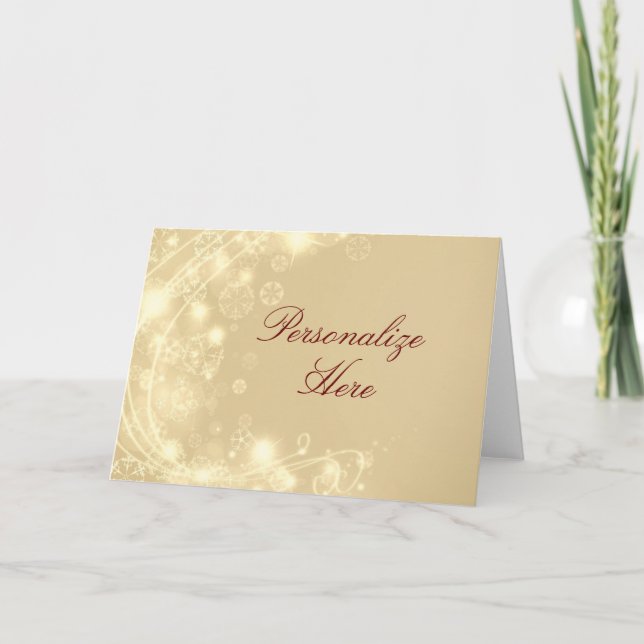 Gold snowflake elegant winter card (Front)