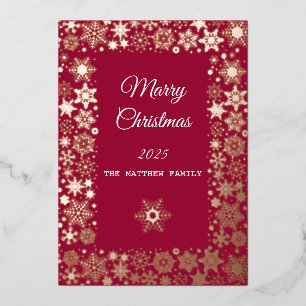 Gold Snowflake Frame Holiday  Card