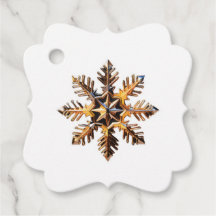 Gold Snowflake Gift Tag
