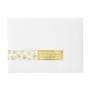 Gold Snowflake Glitter and Foil Address Labels