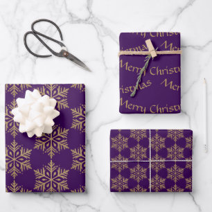 Gold Snowflake – Glitter Effect Wrapping Paper Sheet