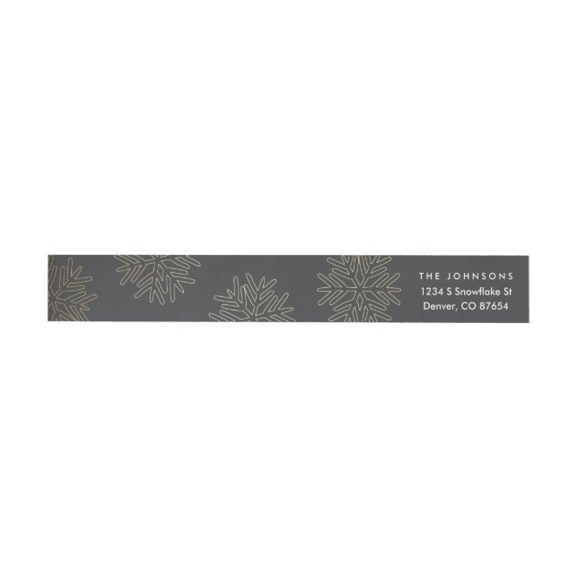 Gold Snowflake Holiday Return Address Labels (Individual)