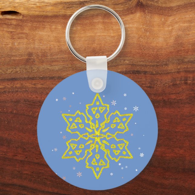 Gold Snowflake Key Ring (Back)