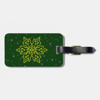 Gold Snowflake Luggage Tag