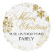 Gold Snowflake Merry Christmas Holiday Sticker