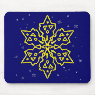 Gold Snowflake Mouse Mat