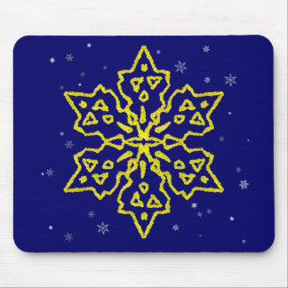 Gold Snowflake Mouse Mat