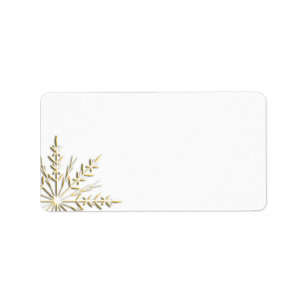 Gold Snowflake on White Label
