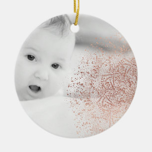 Gold Snowflake Overlay Christmas Ceramic Tree Decoration