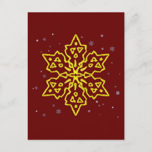 Gold Snowflake Postcard