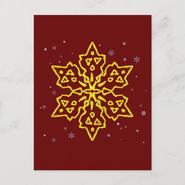Gold Snowflake Postcard (Front)