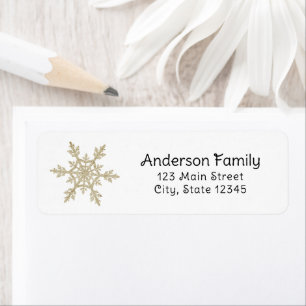 Gold Snowflake Return Address Label