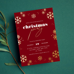 Gold Snowflake Script Corporate Christmas Foil Inv