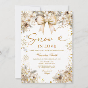 Gold Snowflake Snow in Love Winter Bridal Shower Invitation