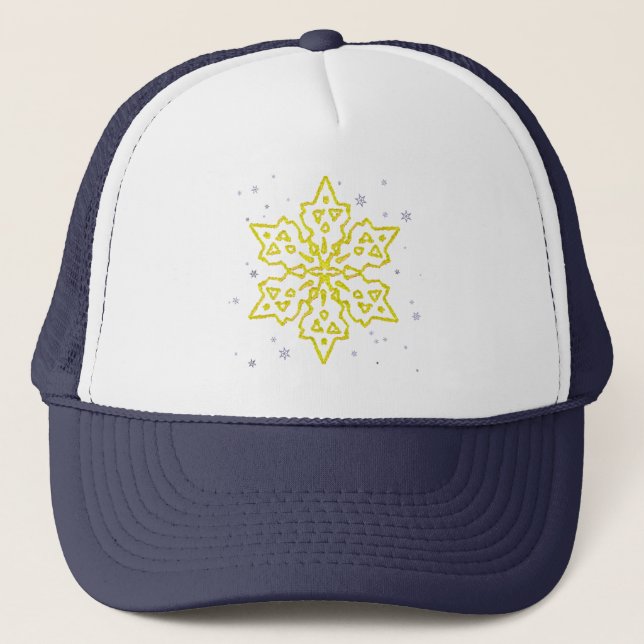 Gold Snowflake Trucker Hat (Front)