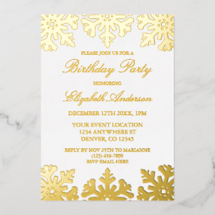 Gold Snowflake Winter Birthday Party