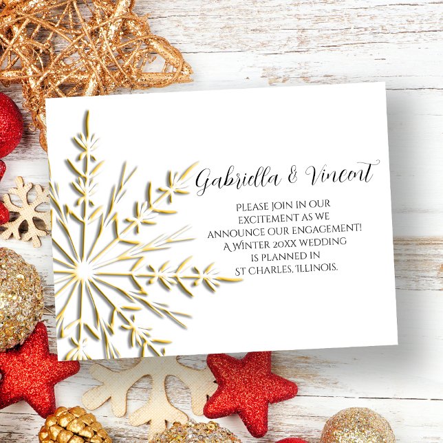 Gold Snowflake Winter Engagement Announcement (Creator Uploaded)
