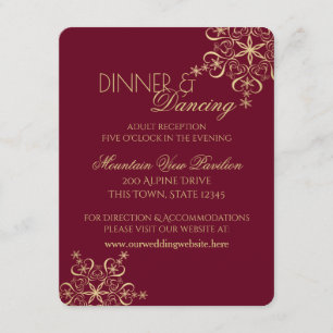 Gold Snowflake Winter Reception Information Invitation
