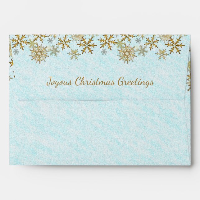 Gold Snowflakes A7 Christmas Greetings Envelope (Back (Top Flap))