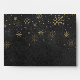 Gold Snowflakes Chalkboard Christmas Holidays Envelope