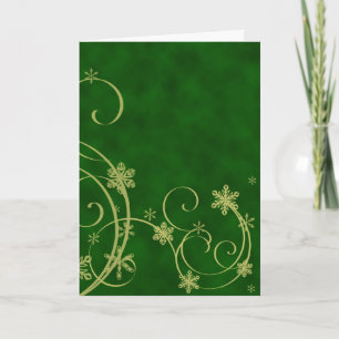 Gold Snowflakes Christmas Card