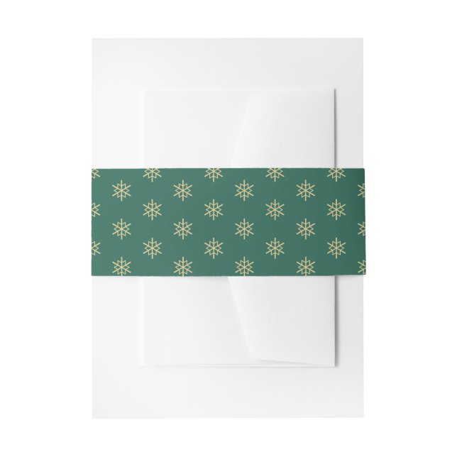 Gold Snowflakes, Christmas Invitation Belly Band (Front Example)