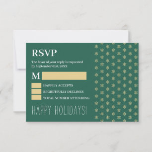 Gold Snowflakes, Christmas RSVP