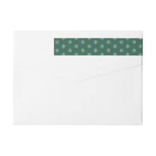 Gold Snowflakes, Christmas Wrap Around Label
