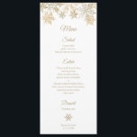 Gold Snowflakes Elegant Winter Christmas Theme Menu<br><div class="desc">Elegant winter wonderland wedding menu with gold snowflakes. Great for Christmas themed weddings,  New Year's Eve dinners and other seasonal & holiday events.</div>