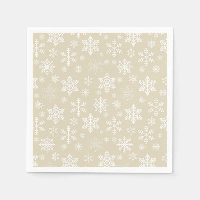 Gold Snowflakes Paper Napkin (Front)