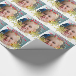 Gold Snowflakes Personalised Photo Wrapping Paper