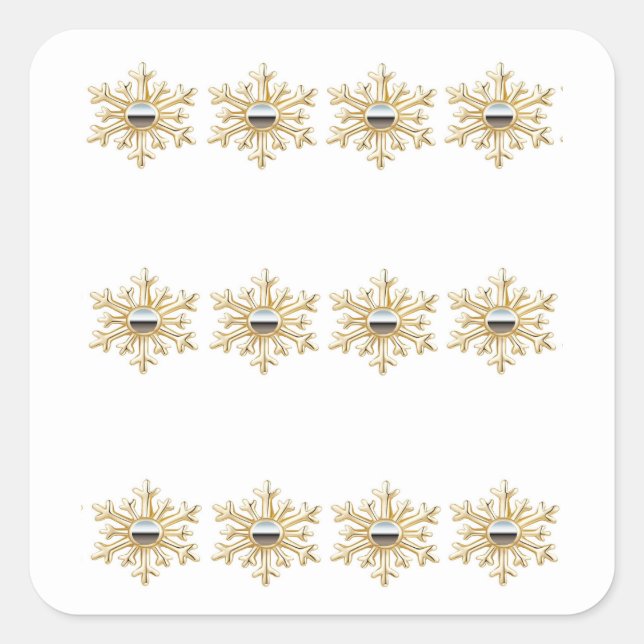 Gold Snowflakes Stickers (Front)