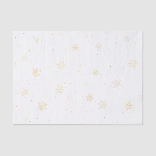 Gold Snowflakes Tissue Paper (Front)