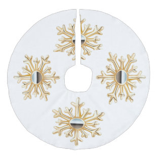 Gold Snowflakes Tree Skirt