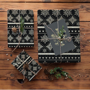 Gold Snowflakes Wrapping Paper