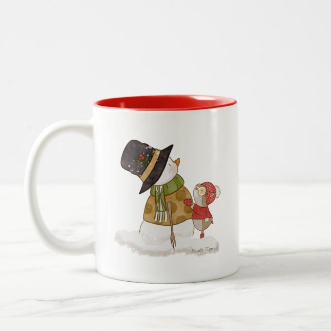 Gold Snowman Mug (Left)