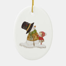 Gold Snowman Ornament
